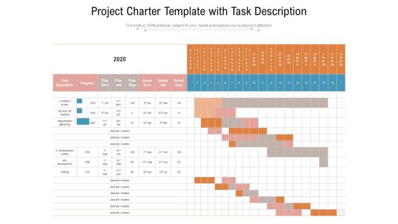 Project Charter Template With Task Description Ppt PowerPoint Presentation File Deck PDF