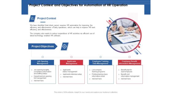 Project Context And Objectives For Automation Of HR Operation Ppt PowerPoint Presentation Pictures Example PDF Project Context And Objectives For Automation Of HR Operation Ppt PowerPoint Presentation Pictures Example PDF