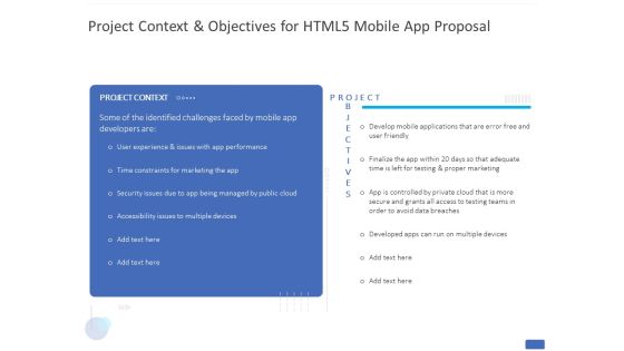 Project Context And Objectives For HTML5 Mobile App Proposal Ppt PowerPoint Presentation Pictures Show PDF Project Context And Objectives For HTML5 Mobile App Proposal Ppt PowerPoint Presentation Pictures Show PDF