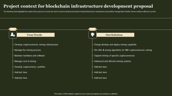 Project Context For Blockchain Infrastructure Development Proposal Brochure PDF Project Context For Blockchain Infrastructure Development Proposal Brochure PDF