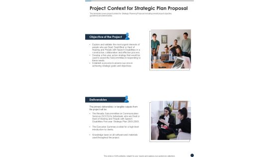 Project Context For Strategic Plan Proposal One Pager Sample Example Document Project Context For Strategic Plan Proposal One Pager Sample Example Document