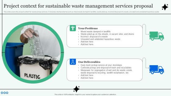 Project Context For Sustainable Waste Management Services Proposal Graphics PDF Project Context For Sustainable Waste Management Services Proposal Graphics PDF