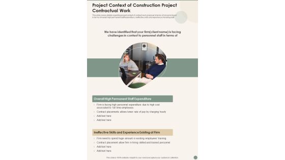 Project Context Of Construction Project Contractual Work Wd One Pager Sample Example Document Project Context Of Construction Project Contractual Work Wd One Pager Sample Example Document