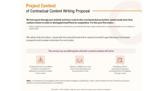 Project Context Of Contractual Content Writing Proposal Ppt PowerPoint Presentation Model Display PDF Project Context Of Contractual Content Writing Proposal Ppt PowerPoint Presentation Model Display PDF