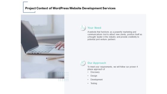 Project Context Of Wordpress Website Development Services Ppt PowerPoint Presentation Model Structure