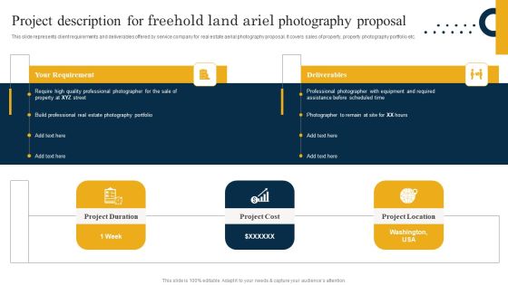 Project Description For Freehold Land Ariel Photography Proposal Inspiration PDF Project Description For Freehold Land Ariel Photography Proposal Inspiration PDF