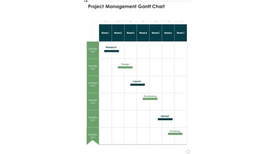 Project Development Planning Template Project Management Gantt Chart One Pager Sample Example Document Project Development Planning Template Project Management Gantt Chart One Pager Sample Example Document