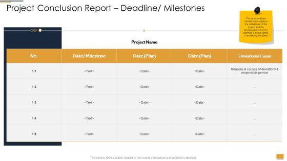 Project Ideation And Administration Project Conclusion Report Deadline Milestones Mockup PDF Project Ideation And Administration Project Conclusion Report Deadline Milestones Mockup PDF
