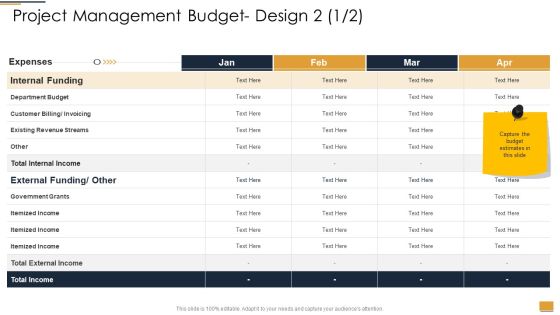 Project Ideation And Administration Project Management Budget Design Text Rules PDF