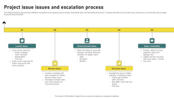 Project Issue Issues And Escalation Process Diagrams PDF