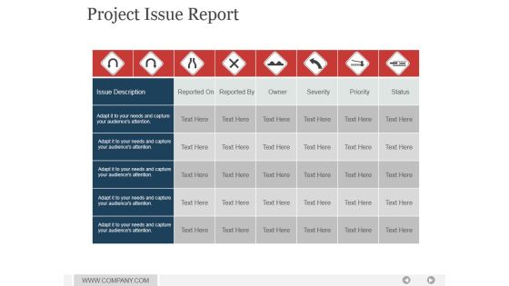 Project Issue Report Ppt PowerPoint Presentation Topics Project Issue Report Ppt PowerPoint Presentation Topics