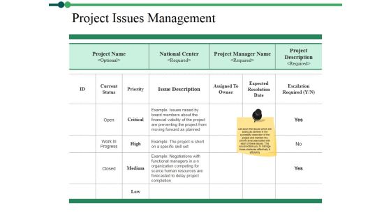 Project Issues Management Ppt PowerPoint Presentation Layouts Backgrounds Project Issues Management Ppt PowerPoint Presentation Layouts Backgrounds