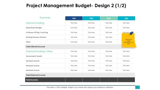 Project Management Budget Design Business Ppt PowerPoint Presentation Infographics Outline