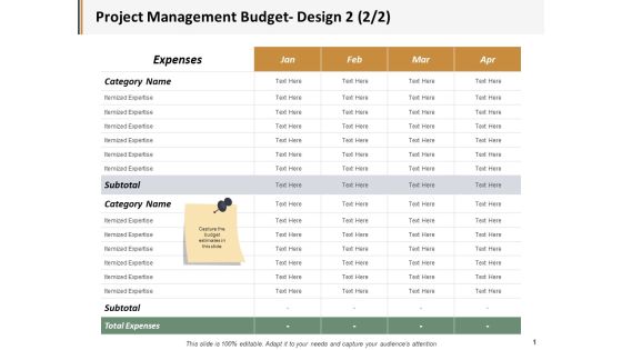 Project Management Budget Design Marketing Ppt PowerPoint Presentation Model Ideas