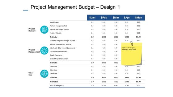 Project Management Budget Design Ppt PowerPoint Presentation File Show