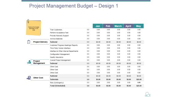 Project Management Budget Design Template 1 Ppt PowerPoint Presentation Portfolio Graphics Pictures Project Management Budget Design Template 1 Ppt PowerPoint Presentation Portfolio Graphics Pictures