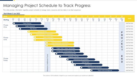 Project Management Development Managing Project Schedule To Track Progress Template PDF Project Management Development Managing Project Schedule To Track Progress Template PDF