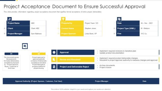 Project Management Development Project Acceptance Document To Ensure Successful Approval Inspiration PDF Project Management Development Project Acceptance Document To Ensure Successful Approval Inspiration PDF