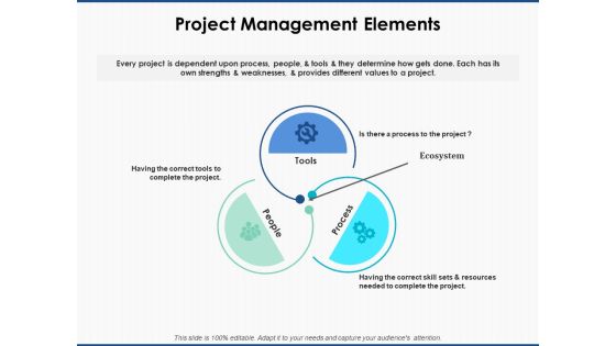 Project Management Elements Ppt PowerPoint Presentation File Designs Download
