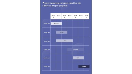 Project Management Gantt Chart For Big Analytics Project Proposal One Pager Sample Example Document Project Management Gantt Chart For Big Analytics Project Proposal One Pager Sample Example Document