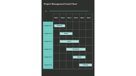 Project Management Gantt Chart One Pager Sample Example Document Project Management Gantt Chart One Pager Sample Example Document