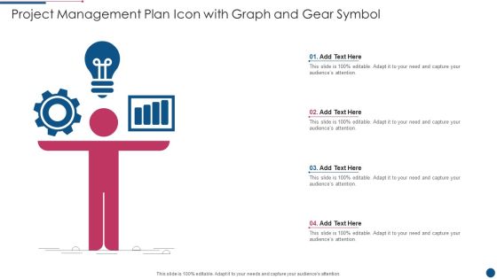 Project Management Plan Icon With Graph And Gear Symbol Guidelines PDF
