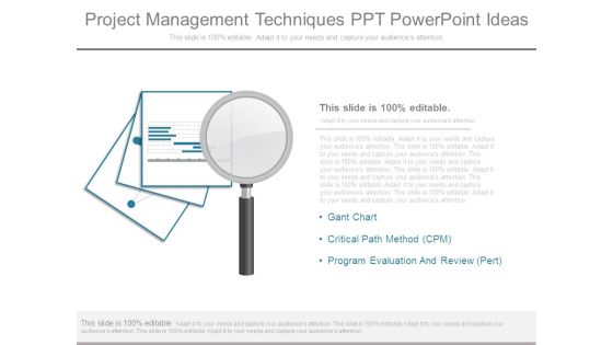 Project Management Techniques Ppt Powerpoint Ideas