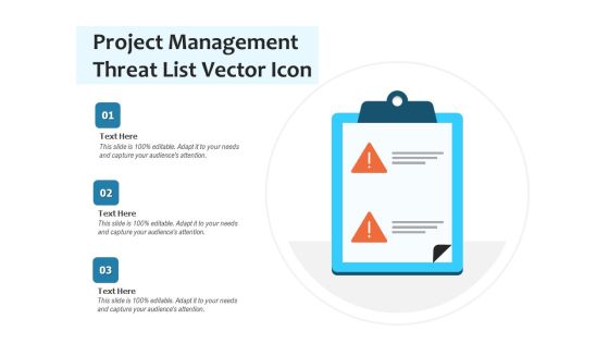 Project Management Threat List Vector Icon Ppt PowerPoint Presentation File Microsoft PDF Project Management Threat List Vector Icon Ppt PowerPoint Presentation File Microsoft PDF
