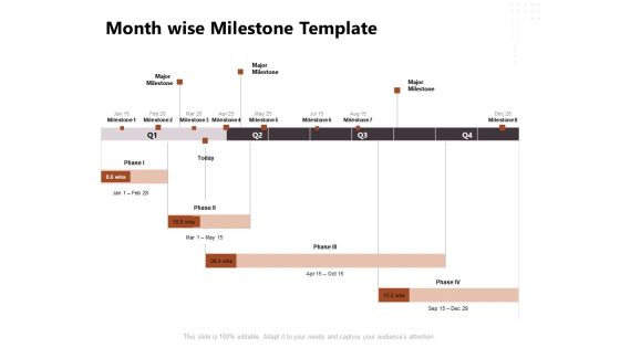 Project Management Timeline Month Wise Milestone Template Ppt File Mockup PDF