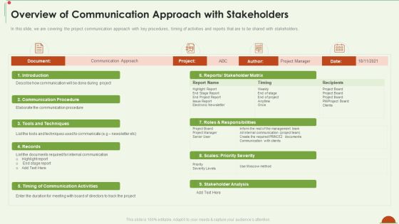 Project Management Under Supervision Overview Of Communication Approach With Stakeholders Structure PDF Project Management Under Supervision Overview Of Communication Approach With Stakeholders Structure PDF