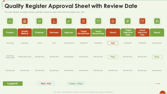 Project Management Under Supervision Quality Register Approval Sheet With Review Date Formats PDF Project Management Under Supervision Quality Register Approval Sheet With Review Date Formats PDF