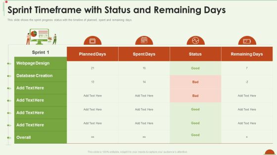 Project Management Under Supervision Sprint Timeframe With Status And Remaining Days Elements PDF Project Management Under Supervision Sprint Timeframe With Status And Remaining Days Elements PDF