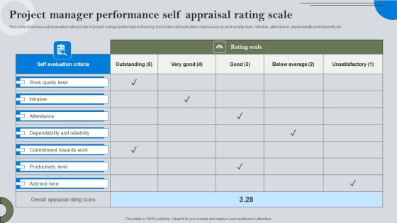 Project Manager Performance Self Appraisal Rating Scale Brochure PDF