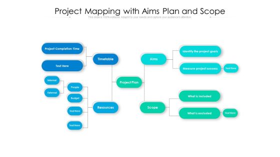 Project Mapping With Aims Plan And Scope Ppt PowerPoint Presentation File Objects PDF