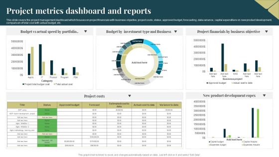 Project Metrics Dashboard And Reports Portrait PDF