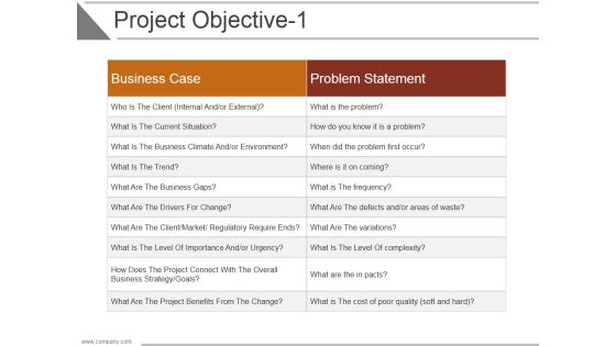 Project Objective Template 1 Ppt PowerPoint Presentation Ideas Project Objective Template 1 Ppt PowerPoint Presentation Ideas