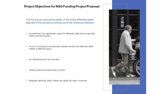 Project Objectives For NGO Funding Project Proposal Ppt PowerPoint Presentation Outline Graphic Images