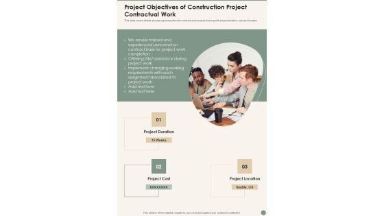 Project Objectives Of Construction Project Contractual Work Wd One Pager Sample Example Document Project Objectives Of Construction Project Contractual Work Wd One Pager Sample Example Document