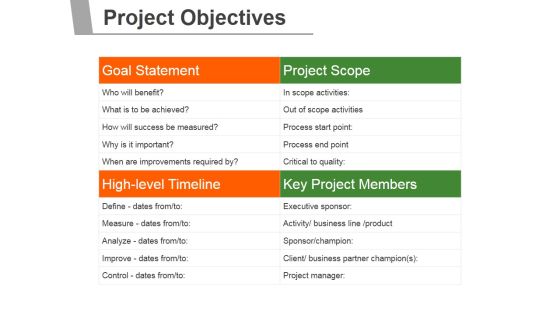 Project Objectives Template 3 Ppt PowerPoint Presentation Tips