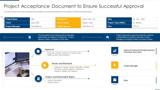 Project Organizing Playbook Project Acceptance Document To Ensure Successful Approval Microsoft PDF