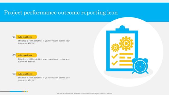 Project Performance Outcome Reporting Icon Inspiration PDF