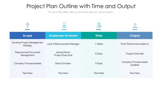 Project Plan Outline With Time And Output Ppt PowerPoint Presentation Professional Master Slide Project Plan Outline With Time And Output Ppt PowerPoint Presentation Professional Master Slide