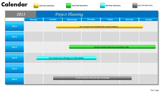 Project Planning Gantt Chart 2013 Calendar PowerPoint Slides Ppt Templates Project Planning Gantt Chart 2013 Calendar PowerPoint Slides Ppt Templates