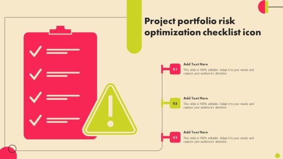 Project Portfolio Risk Optimization Checklist Icon Pictures PDF Project Portfolio Risk Optimization Checklist Icon Pictures PDF