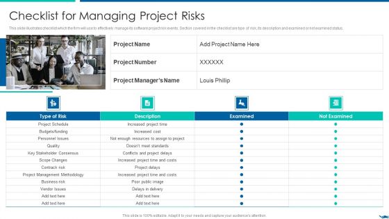 Project QA Through Agile Methodology IT Checklist For Managing Project Risks Elements PDF Project QA Through Agile Methodology IT Checklist For Managing Project Risks Elements PDF