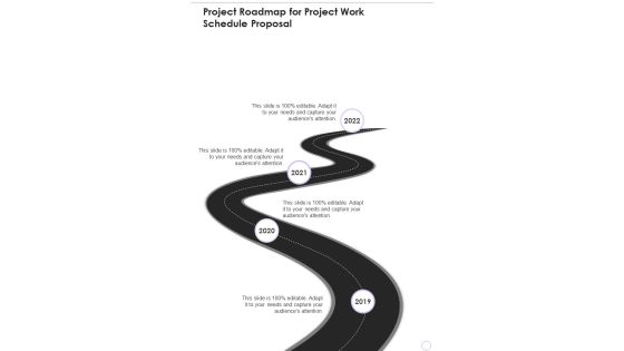 Project Roadmap For Project Work Schedule Proposal One Pager Sample Example Document Project Roadmap For Project Work Schedule Proposal One Pager Sample Example Document
