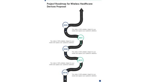 Project Roadmap For Wireless Healthcare Devices Proposal One Pager Sample Example Document Project Roadmap For Wireless Healthcare Devices Proposal One Pager Sample Example Document