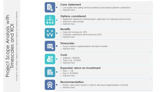 Project Scope Analysis With Timescales And ROI Ppt PowerPoint Presentation File Template PDF Project Scope Analysis With Timescales And ROI Ppt PowerPoint Presentation File Template PDF