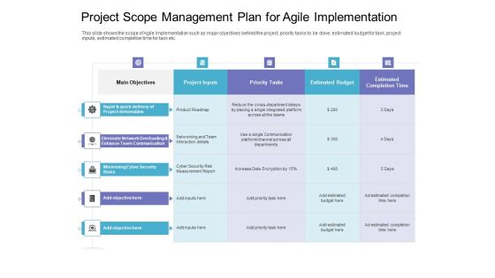 Project Scope Management Plan For Agile Implementation Graphics PDF Project Scope Management Plan For Agile Implementation Graphics PDF