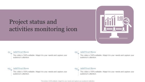 Project Status And Activities Monitoring Icon Download PDF Project Status And Activities Monitoring Icon Download PDF